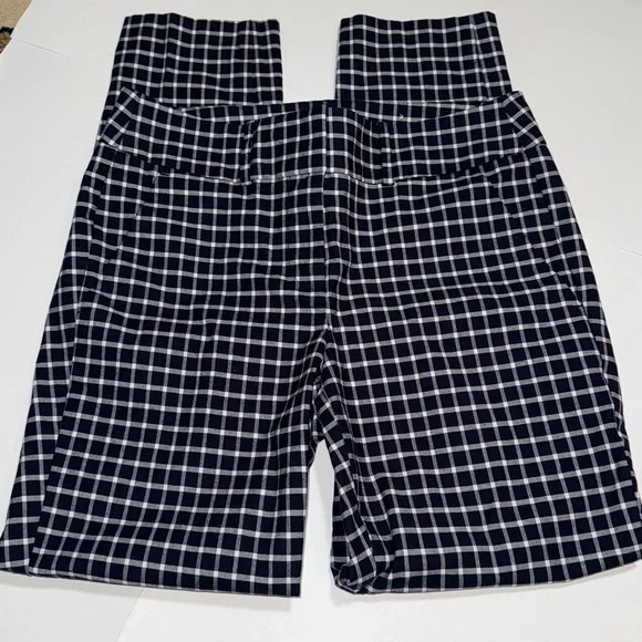 Loft Modern Skinny Ankle Pant Size 4 Navy and White Plaid Office Teacher Work - Picture 6 of 13
